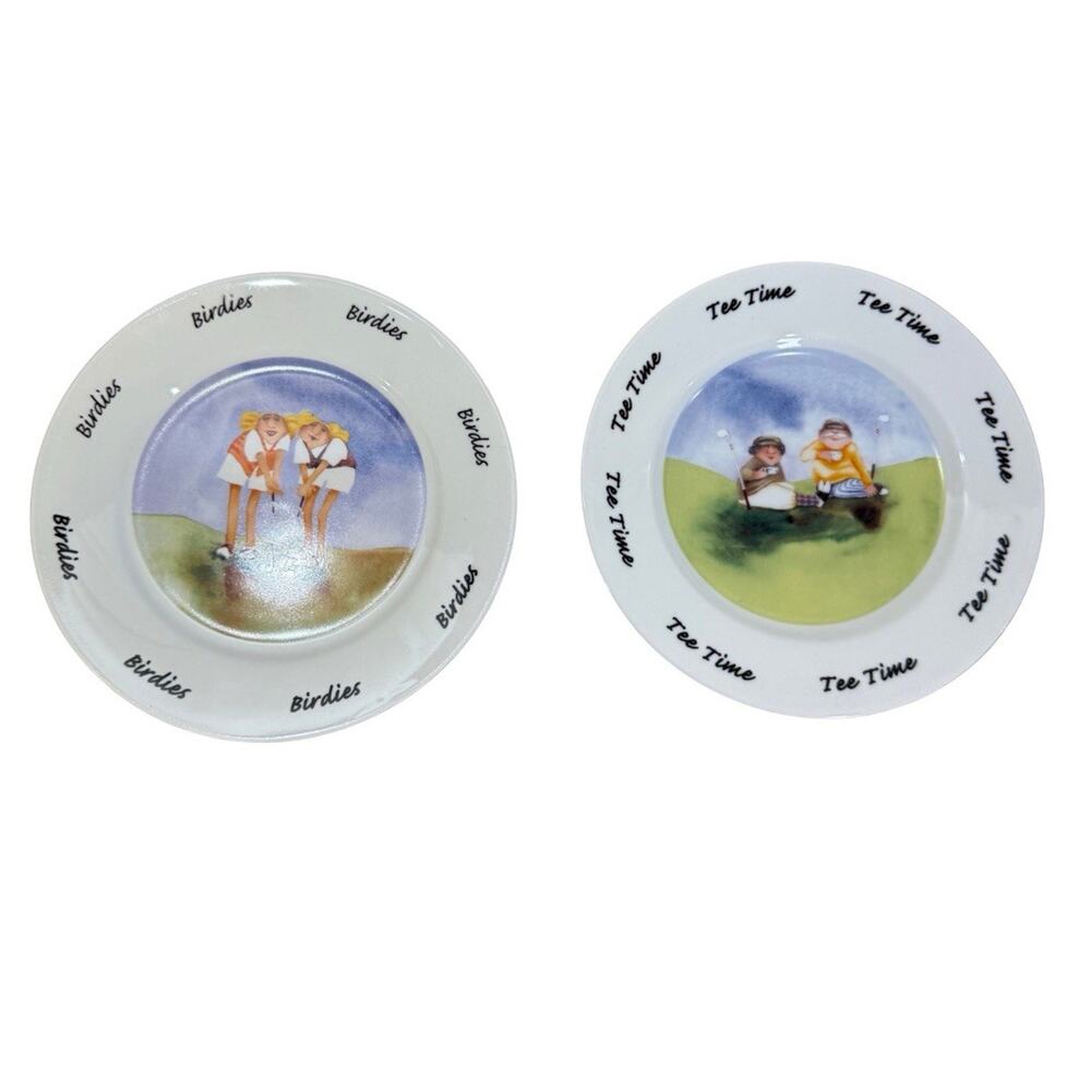 House of Prill + Erika Oller Golf Plate Gift Set of 2 “Birdies” & “Tee Time”